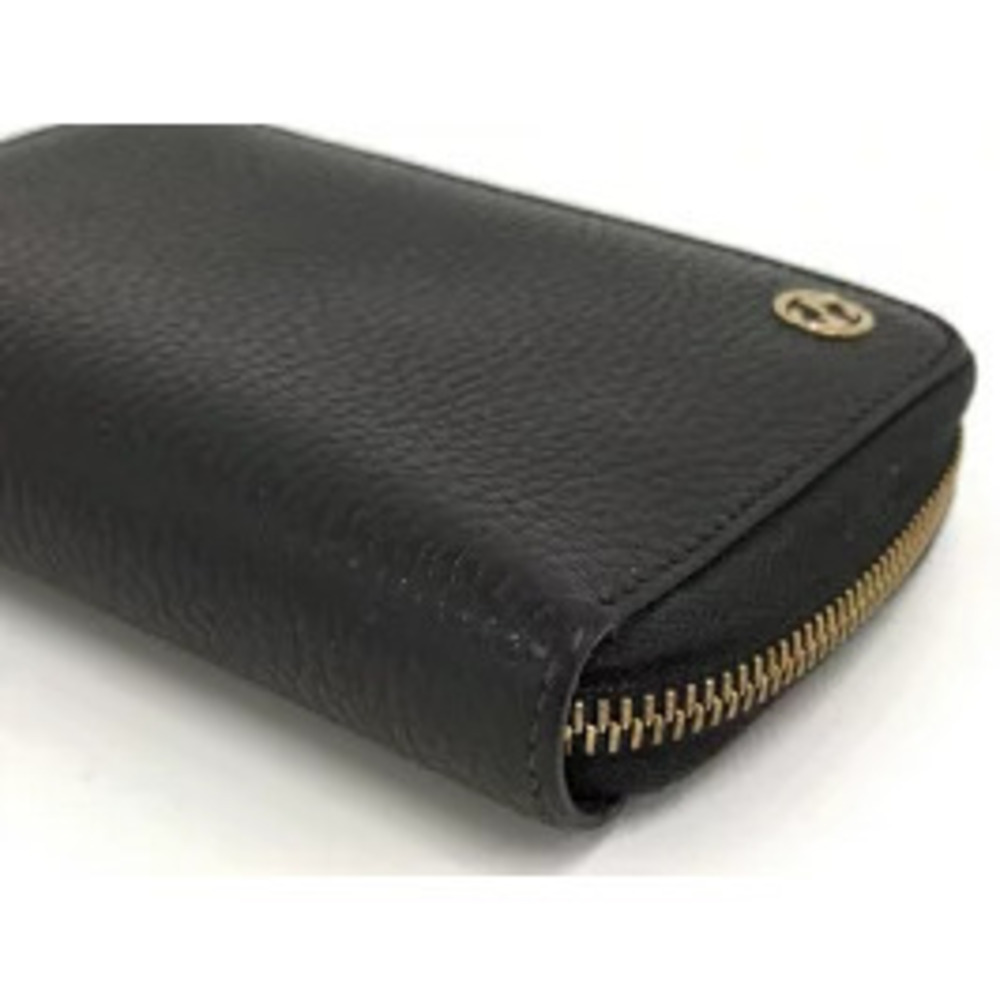 GUCCI Interlocking GG Round Zipper Long Wallet Leather Black - Picture 6 of 8